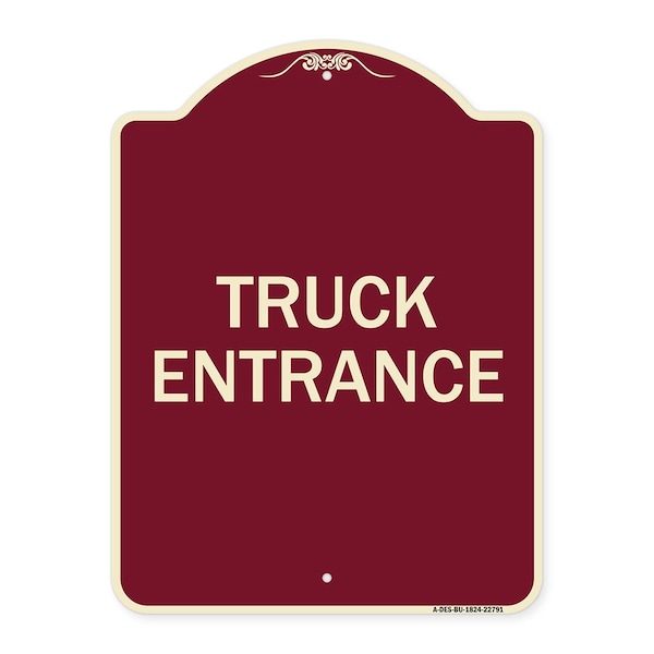 Traffic Entrance Truck Entrance Heavy-Gauge Aluminum Architectural Sign, 24" x 18", BU-1824-22791